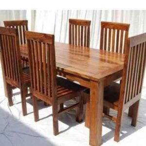 Conjunto Mesa Jantar 6 Cadeiras Pinus Envernizado Imbuia